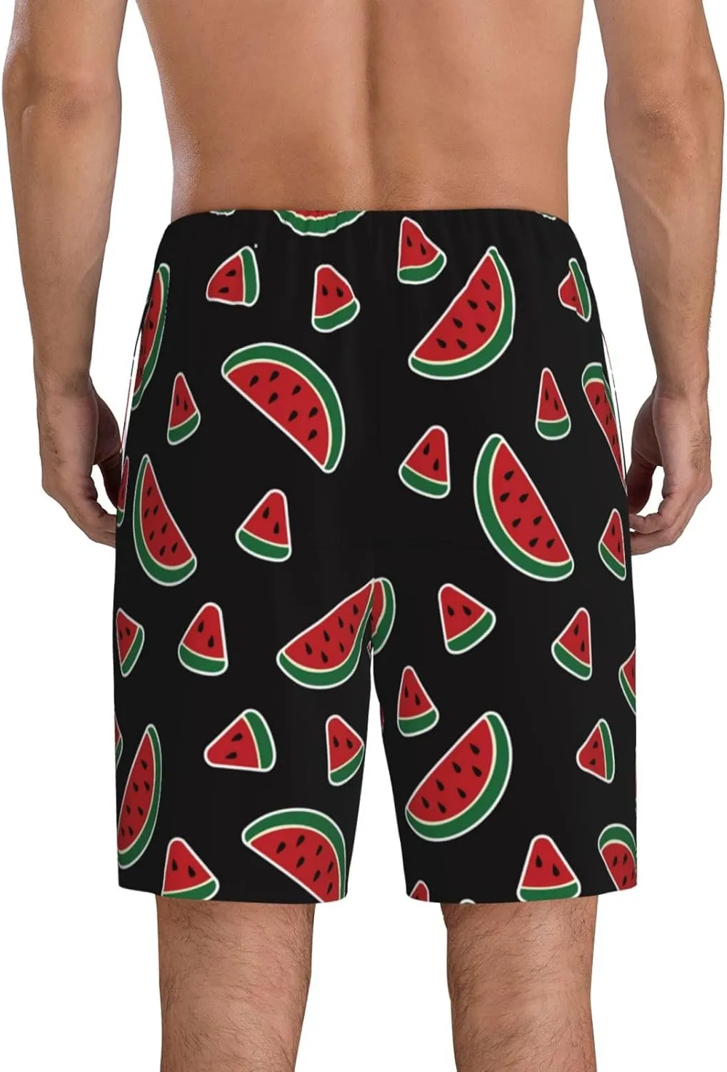 Vosery Mens Pajama Pants - Watermelon Print Comfy Sleep Shorts Mens Pajama Shorts, Mens Lounge Shorts Pj Pants