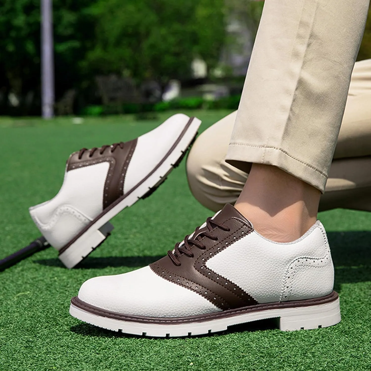 Waterproof Golf Shoes Mens Casual Spiked Training