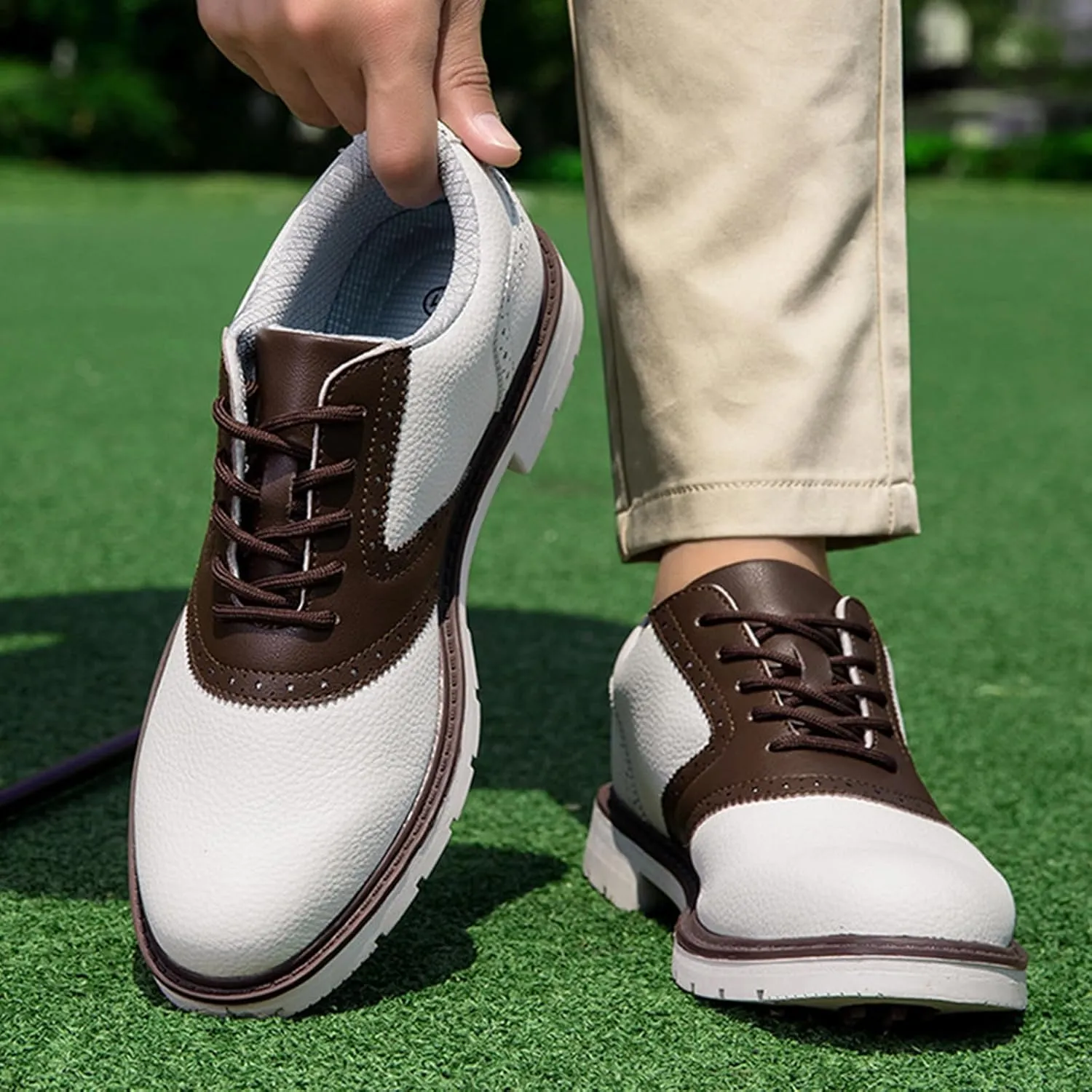 Waterproof Golf Shoes Mens Casual Spiked Training