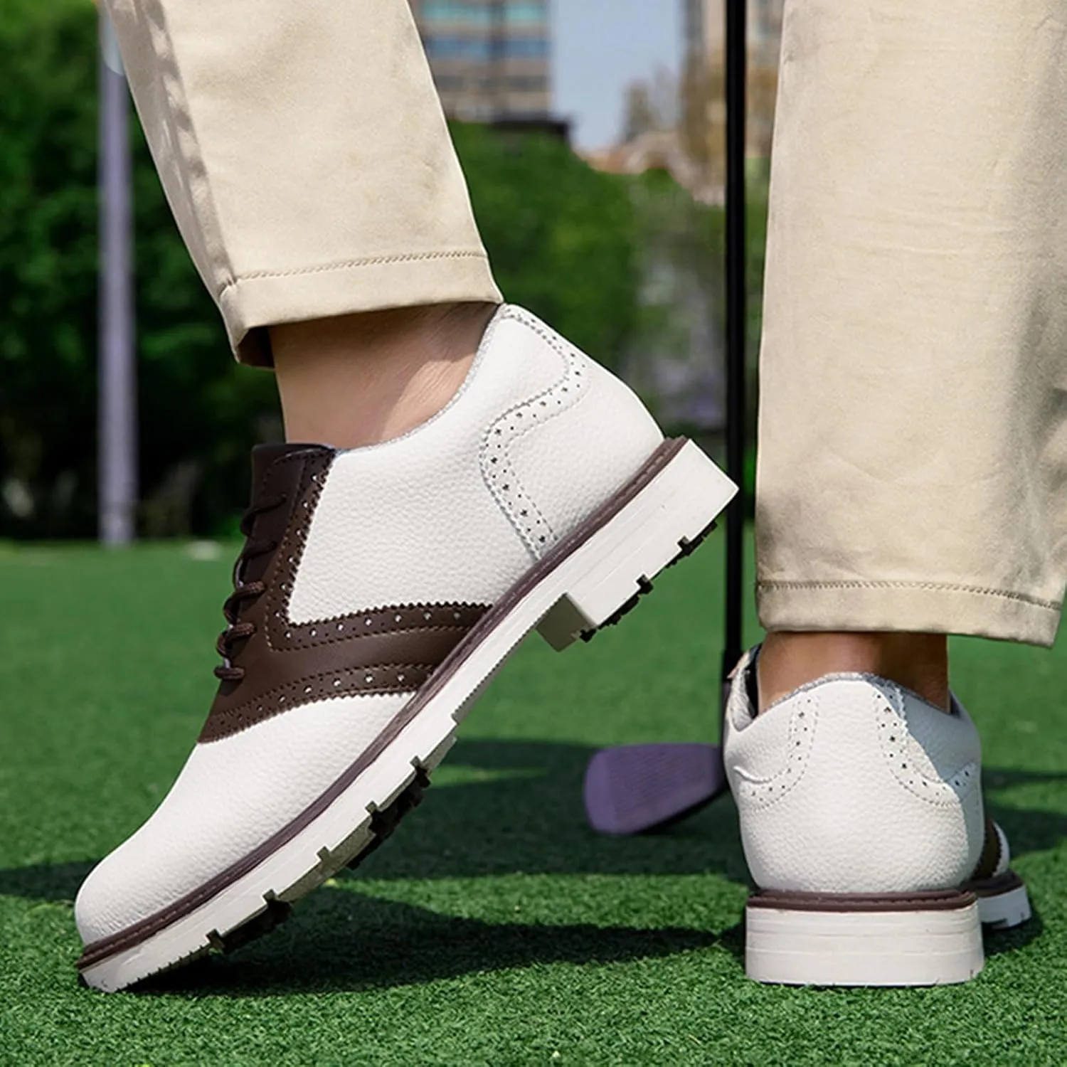 Waterproof Golf Shoes Mens Casual Spiked Training