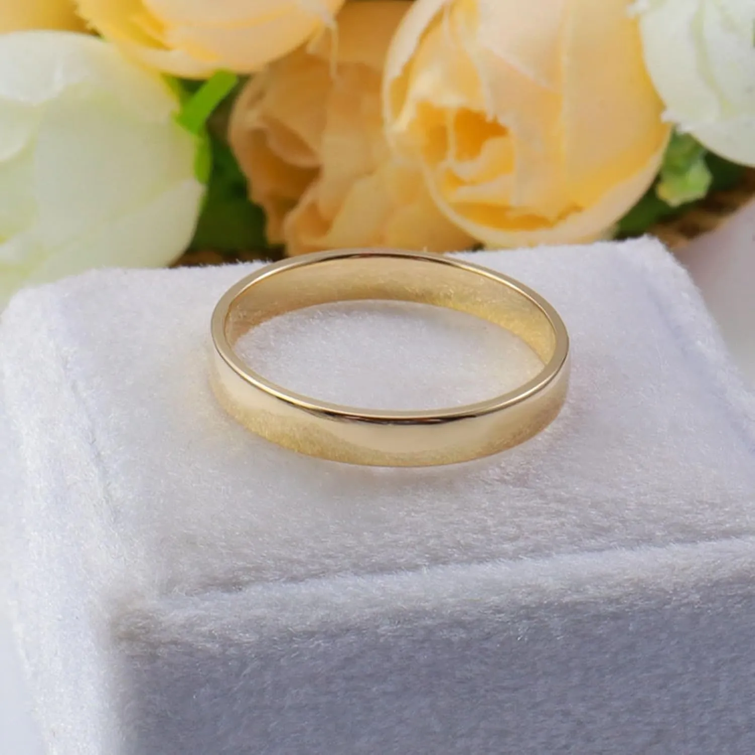 Wedding Ring Insert for Women, Wedding Band Yellow Gold Women 9K for Engagement Men's Engagement Rings Engagement Rings for Women