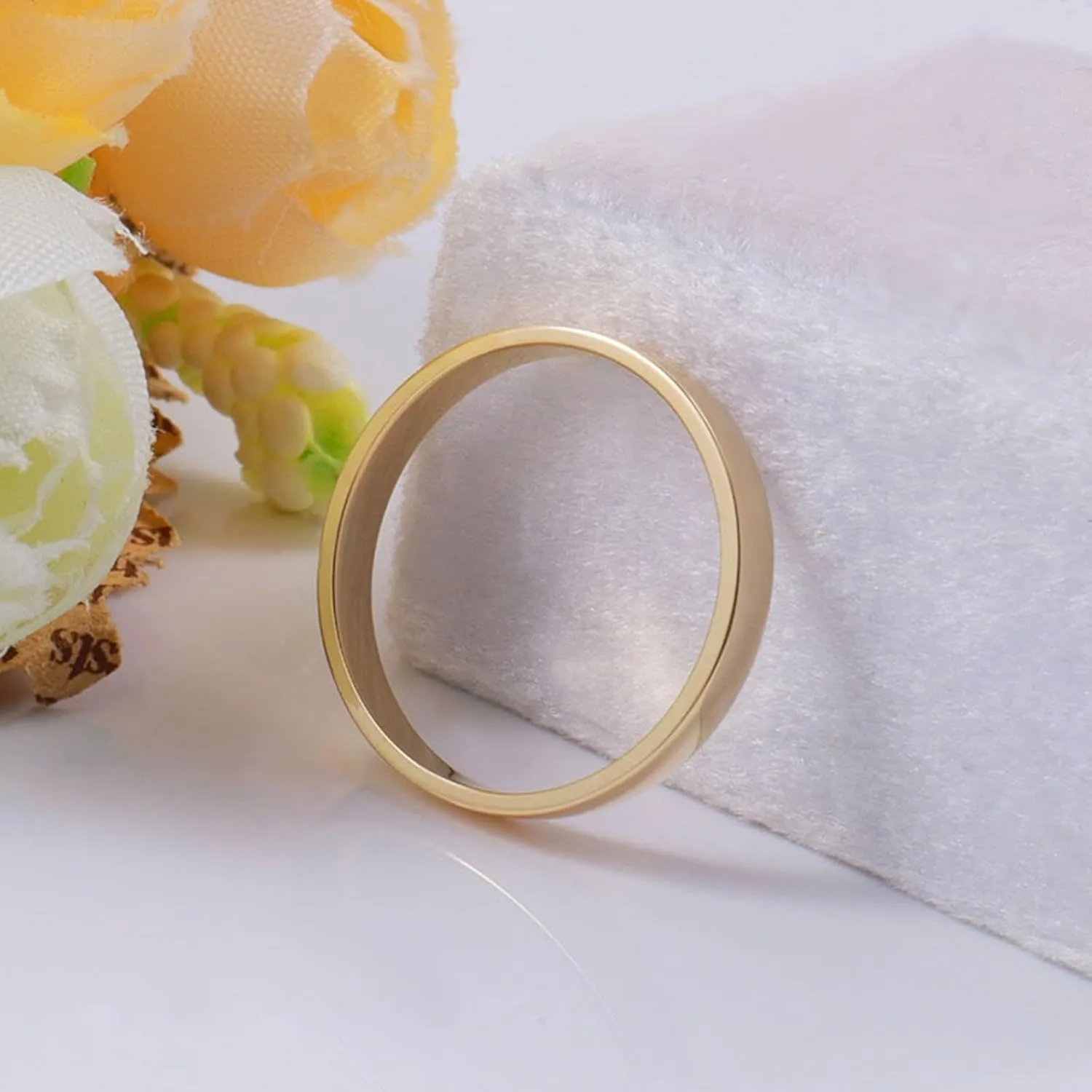 Wedding Ring Insert for Women, Wedding Band Yellow Gold Women 9K for Engagement Men's Engagement Rings Engagement Rings for Women