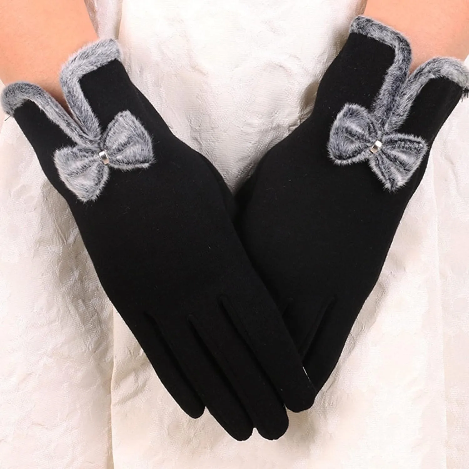 Women Winter Gloves With Touchscreen Fingers, Fleece Lined Gloves for Womens Cold Weather Thick for Warm Wear