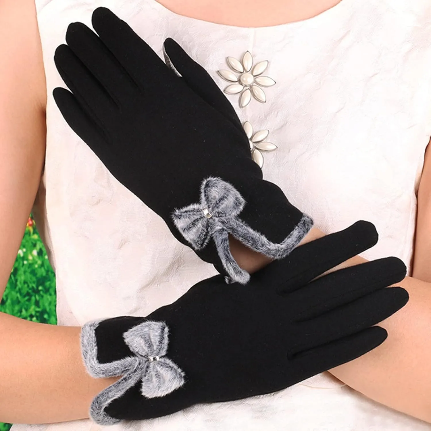 Women Winter Gloves With Touchscreen Fingers, Fleece Lined Gloves for Womens Cold Weather Thick for Warm Wear