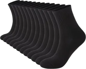 Womens 100% Cotton Cushioned Ankle Socks, Athletic Quarter Mini Crew Socks.