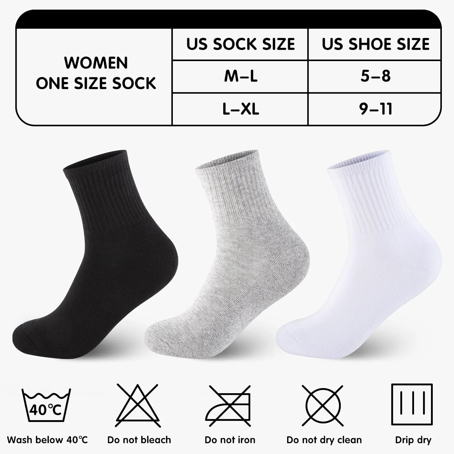 Womens 100% Cotton Cushioned Ankle Socks, Athletic Quarter Mini Crew Socks.