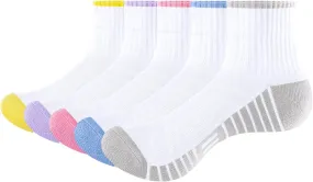 Womens Ankle Cushioned Gym Running Athletic Socks for Women, Moisture Wicking Cotton Casual Everyday Quarter Socks