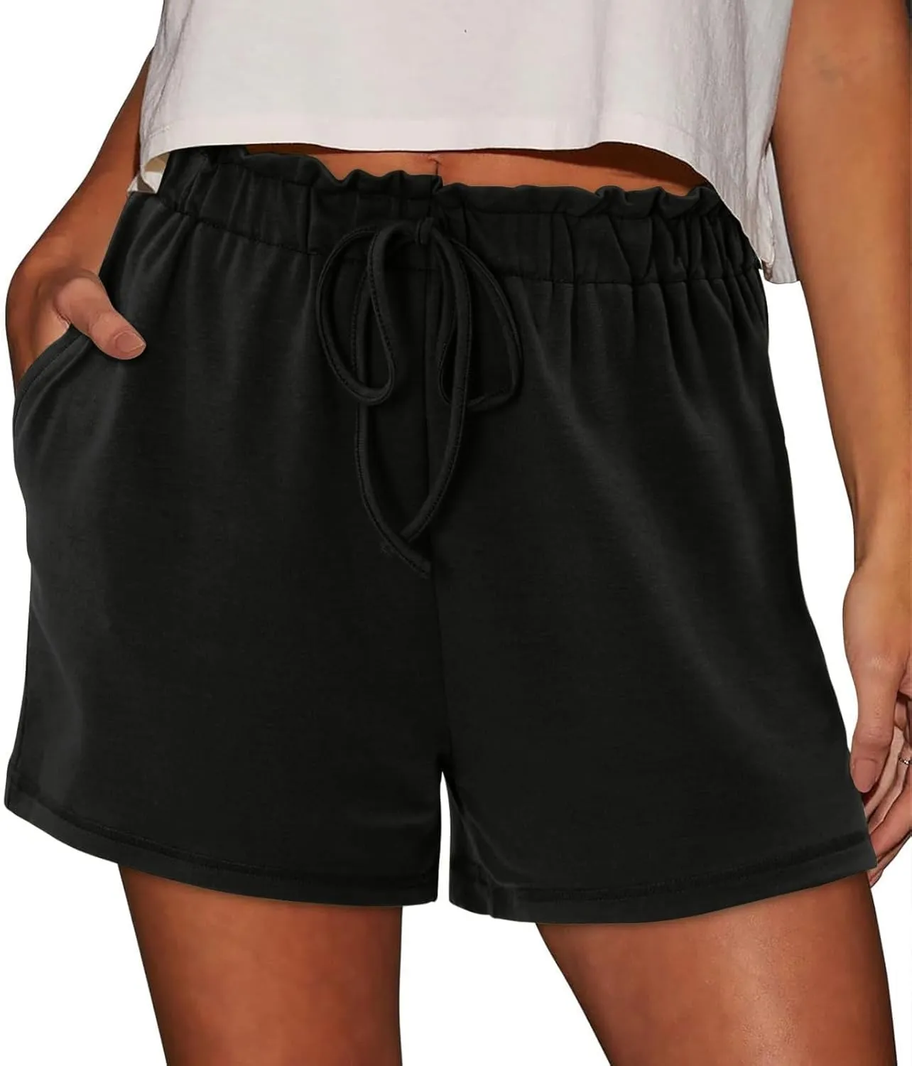 Womens Bermuda Shorts Lounge Athletic Shorts Loose Running Shorts Casual Long Yoga Shorts with Pockets