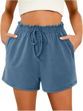 Womens Bermuda Shorts Lounge Athletic Shorts Loose Running Shorts Casual Long Yoga Shorts with Pockets