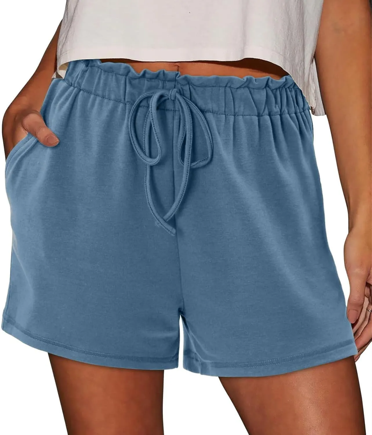 Womens Bermuda Shorts Lounge Athletic Shorts Loose Running Shorts Casual Long Yoga Shorts with Pockets