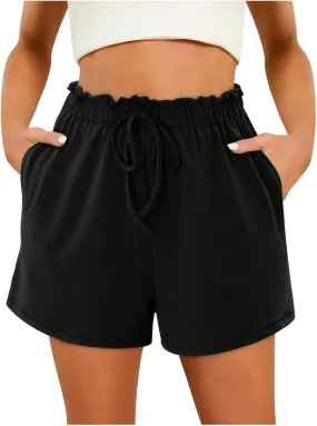 Womens Bermuda Shorts Lounge Athletic Shorts Loose Running Shorts Casual Long Yoga Shorts with Pockets