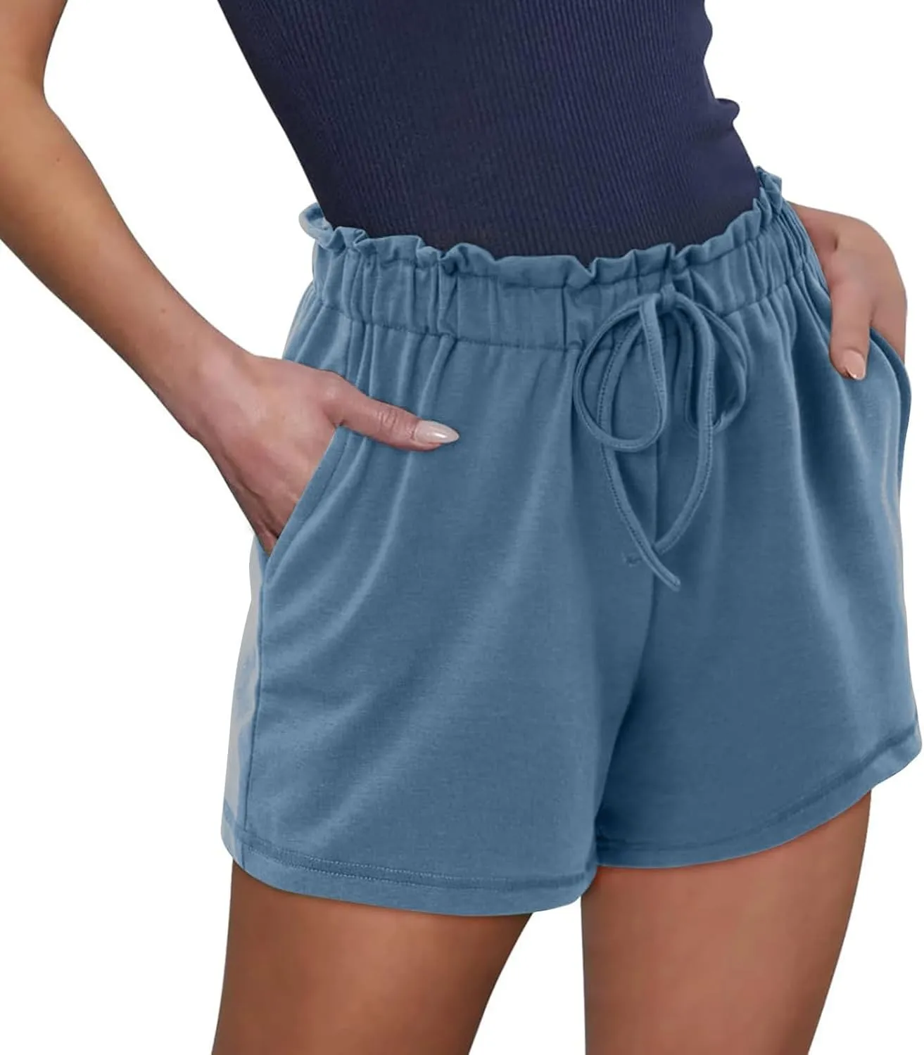 Womens Bermuda Shorts Lounge Athletic Shorts Loose Running Shorts Casual Long Yoga Shorts with Pockets