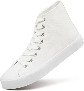 Womens Canvas Sneakers High Top Lace ups Casual Walking Shoes