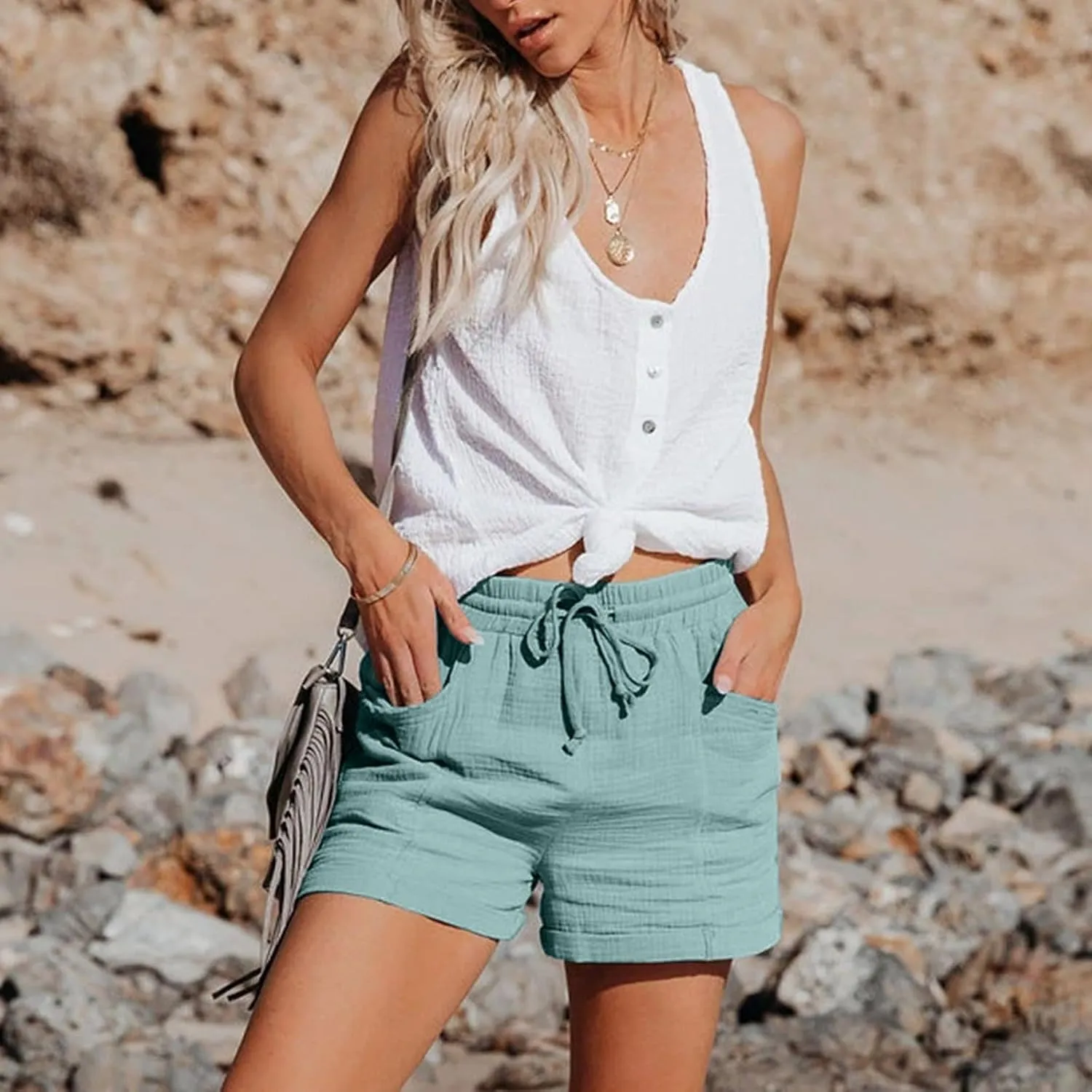 Womens Casual Shorts High Waist Pants Straight Leg Sports Casual Loose Shorts Womens Bicycling Shorts 2025