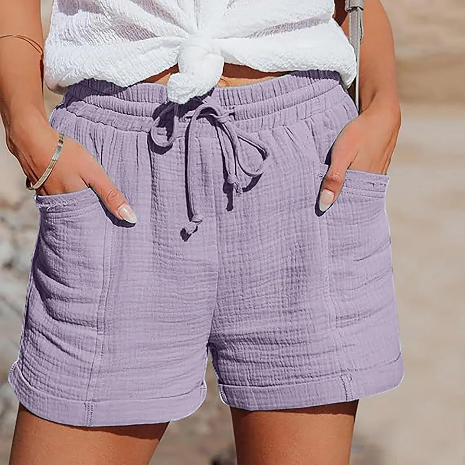 Womens Casual Shorts High Waist Pants Straight Leg Sports Casual Loose Shorts Womens Bicycling Shorts 2025