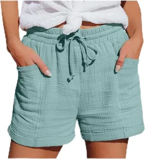 Womens Casual Shorts High Waist Pants Straight Leg Sports Casual Loose Shorts Womens Bicycling Shorts 2025