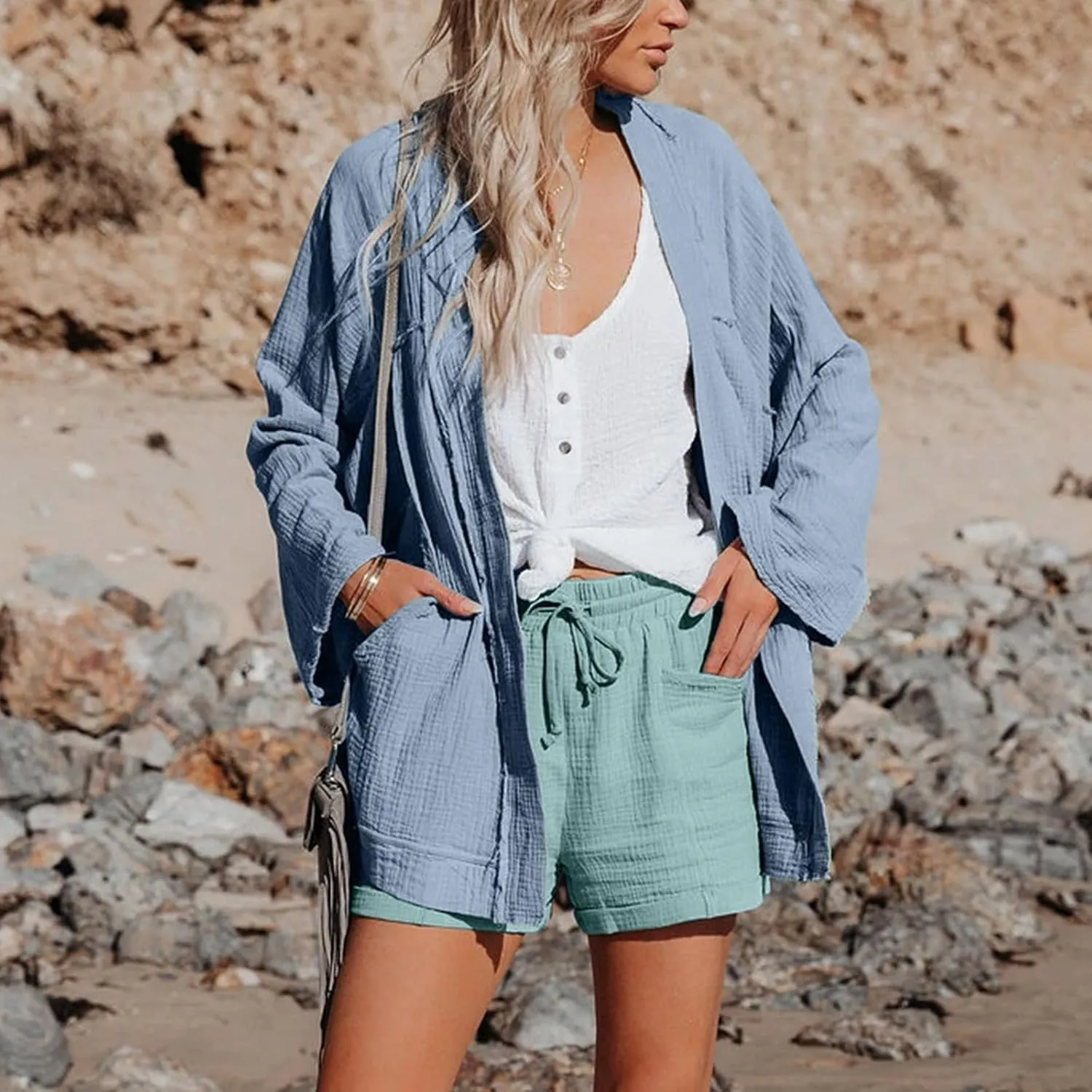 Womens Casual Shorts High Waist Pants Straight Leg Sports Casual Loose Shorts Womens Bicycling Shorts 2025