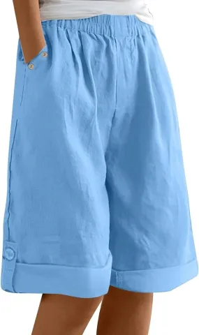 Womens Casual Shorts High Waist Pants Straight Leg Sports Casual Loose Shorts Womens Bicycling Shorts 2025