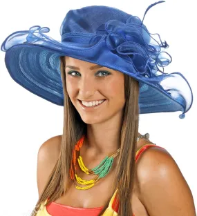 Womens Church Kentucky Derby Hat Wide Brim Tea Party Wedding Cap