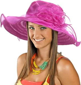 Womens Church Kentucky Derby Hat Wide Brim Tea Party Wedding Cap