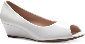 Womens Classic Open Toe Kitten Heel Wedges | Dress, Work, Party Low Heeled