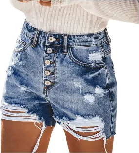 Womens Denim Shorts Stretchy Plain Color Low Rise Cute Mom Shorts Jeans with Pockets Frayed Hem Slim Shorts Womens Shorts for Summer Dressy