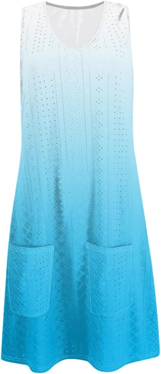 Womens Dresses for Women 2025 Fashion Spring Sleeveless Pockets Sundress Casual Summer