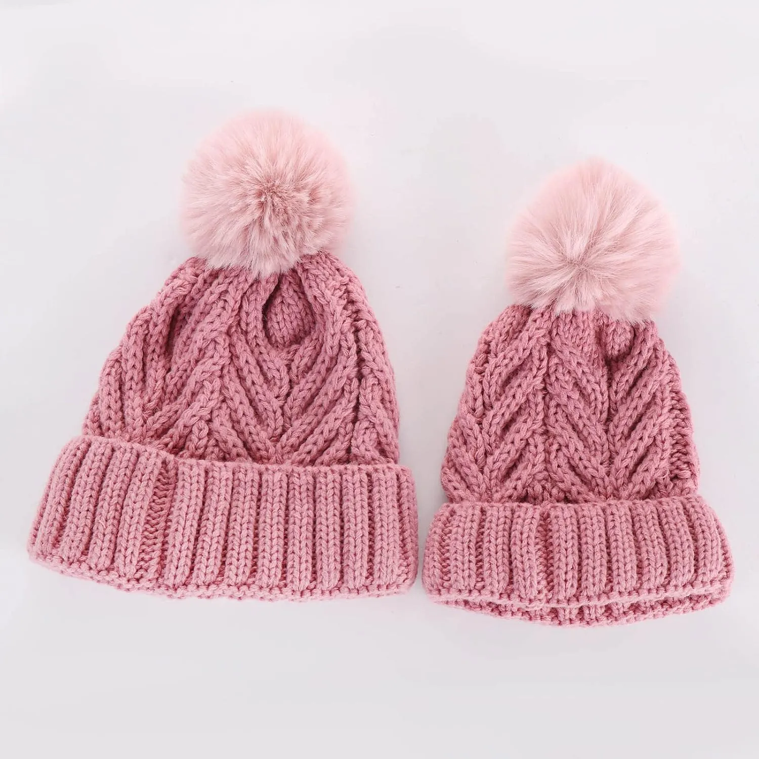 Womens Girls Winter Sequin Beanie Hat with Faux Fur Pom Pom Knit Skull Cap Rhinestone Beanie Hat Fashion Outfits