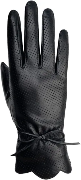 Womens Gloves Female Cold Warm Driving Riding Touch Screen Leather Gloves for Cold Weather(Large)