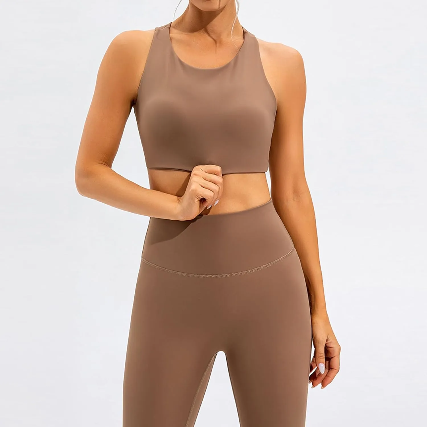 Womens High Impact Sports Bras Sports Bra Comfortable Workout Athletic Supportive Solid Shockproof Push Up Padded Gym