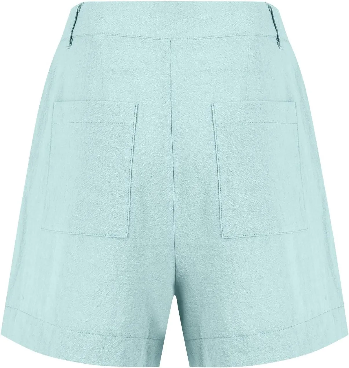 Womens Linen Shorts Casual Summer Lounge Shorts Lightweight Wide Leg Shorts with Pockets High Waisted Bermuda Shorts