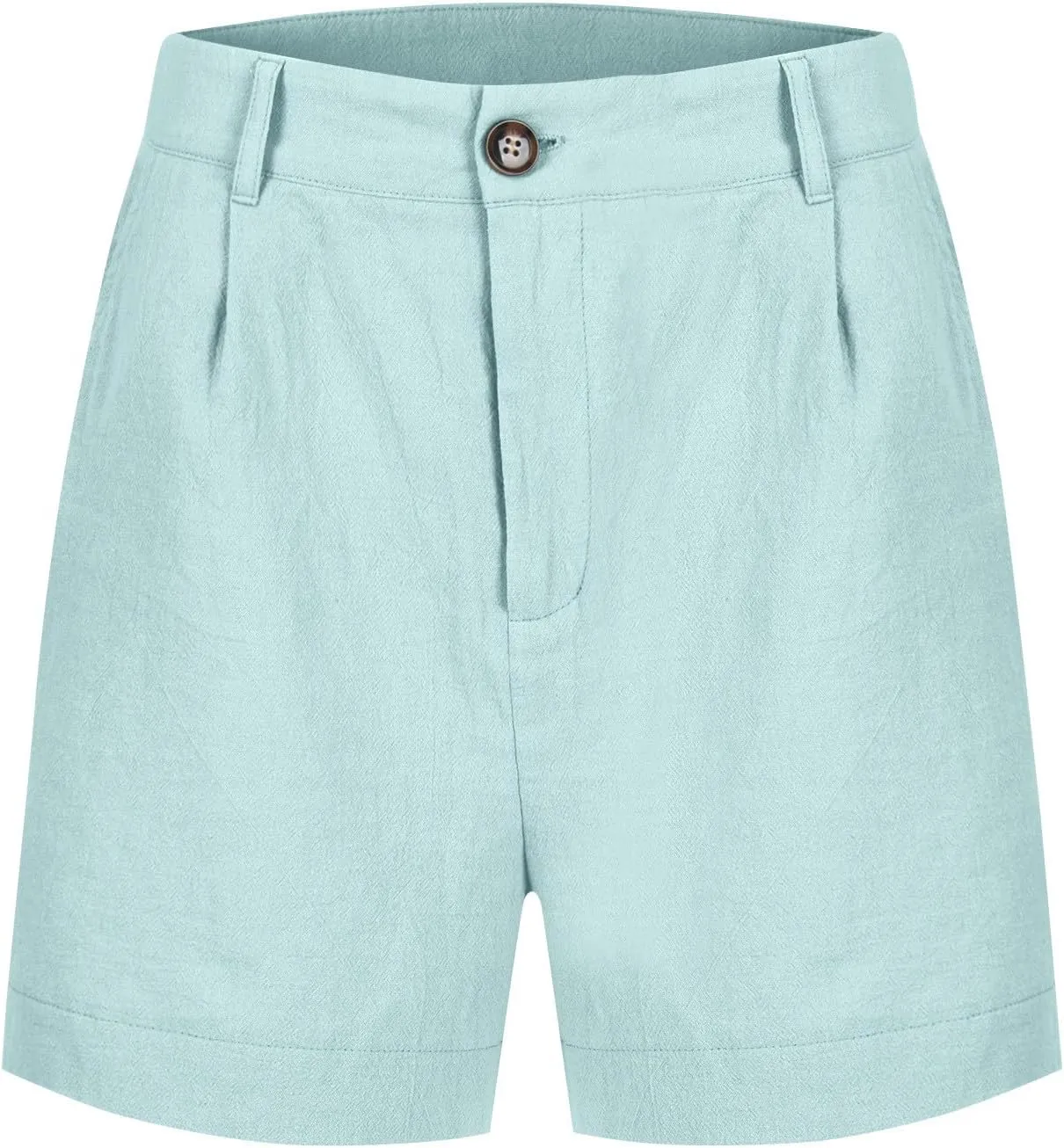 Womens Linen Shorts Casual Summer Lounge Shorts Lightweight Wide Leg Shorts with Pockets High Waisted Bermuda Shorts