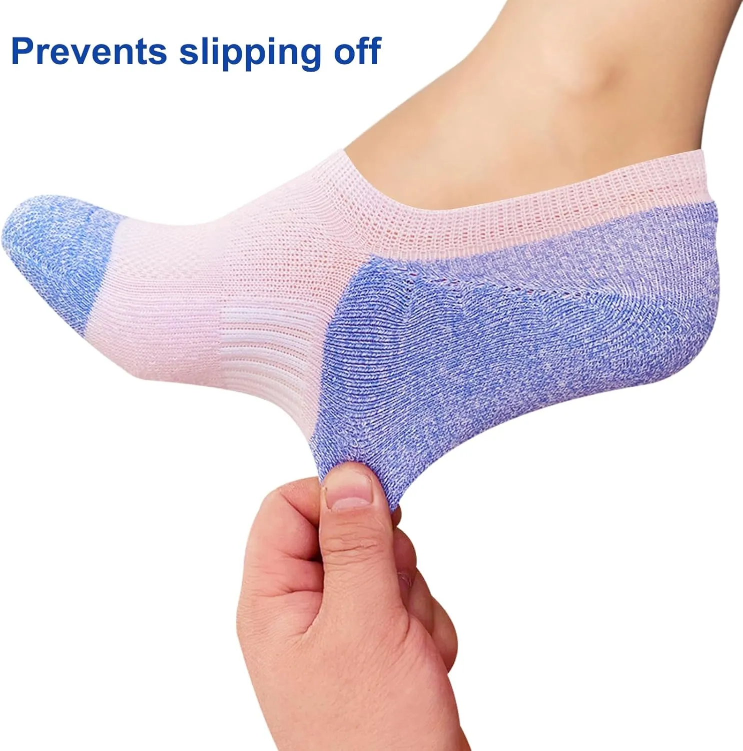 Womens No Show Comfort Cushioned Anti-blister Moisture Wicking Athletic Running Socks 5 Pairs