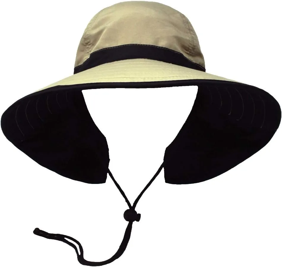 Womens Outdoor Ponytail Drawstring Bucket Hat with Full Back Opening