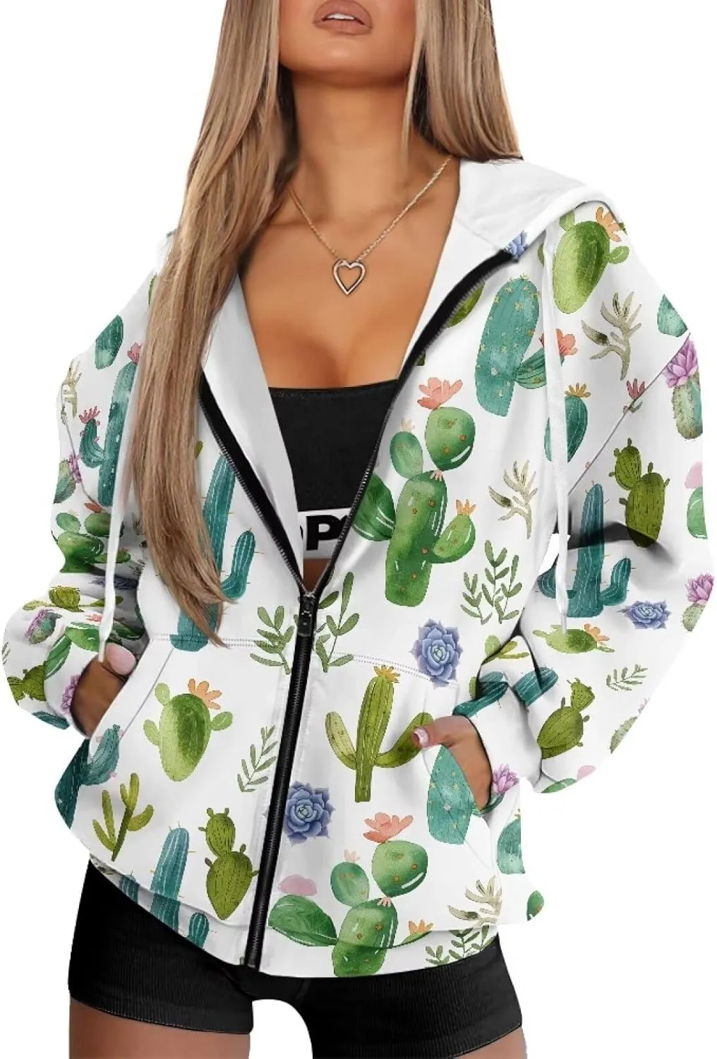 Womens Oversized Hoodies Zip Up Loose Sports Sweatshirt Coat with Pocket Lightweight Plus Size Hoodies Jackets