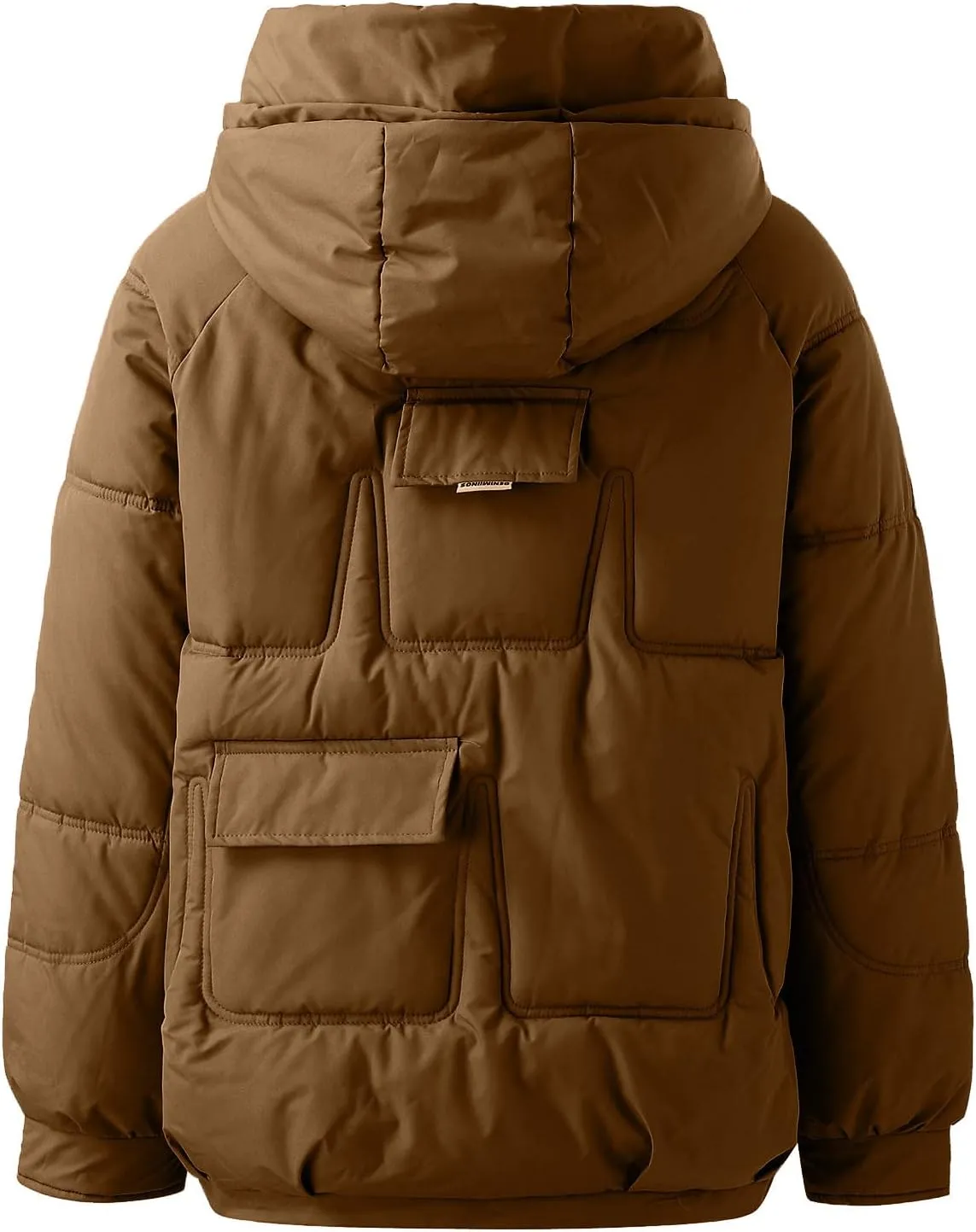 Womens Puffer Jacket With Hood Quilted Womens Puffer Winter Long Sleeve Lightweight Jackets Basic Baggy Pullover