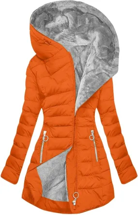 Womens Puffer Parka Jacket Coat Lapel Collar Long Sleeve Jacket Vintage Thicken Coat Jacket Womens Lightweight Down