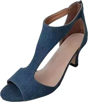 Womens Sandals Comfortable High Heels Dressy Sandals with Ankle Strap Back Zipper