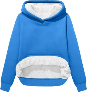 Womens Sherpa Pullover Oversized Hoodies Winter Cute Sweatshirts Pullover 2024 Fashion Tops Trendy Outfits