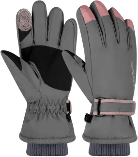 WomenS Ski Gloves: Adjustable, Warm, Non-Slip, Windproof, Touchscreen-Compatible Winter Gloves