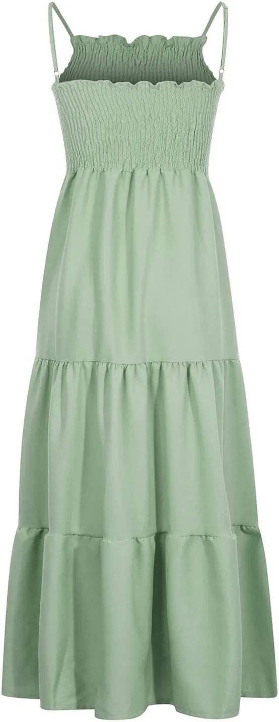 Womens Sleeveless Strapless Slip Dresses Dresses Sun Dresses for Women Beach Hawaiian Pleated Maxi Long Dresses
