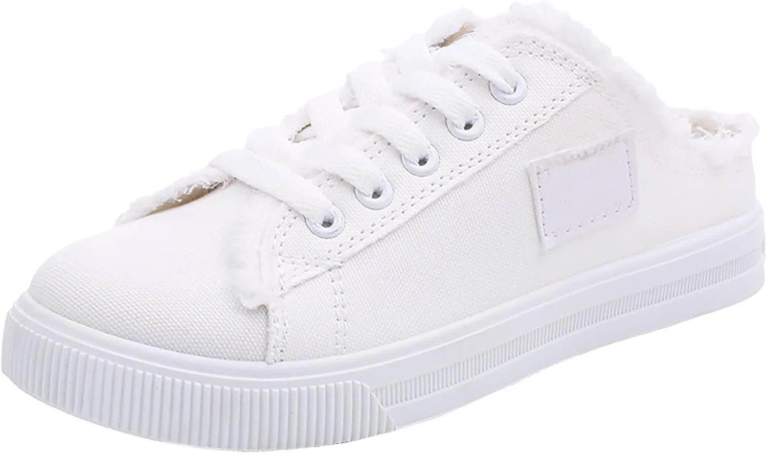 Womens Slip On Sneakers Fashion Comfortable Memory Foam Canvas Mules Shoes Casual Backless Loafers Slippers for Women