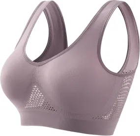 Womens Sports Bra Seamless Wirefree Breathable Yoga Bra Comfort Sleep Bra Non Removable Stretchy Sports Bras Loose