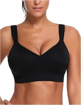 Womens Sports Bras Adjustable Elastic Strap Wide Shoulder Straps High Impact Activities Yoga Seamless Bra Sports Bras