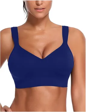 Womens Sports Bras Adjustable Elastic Strap Wide Shoulder Straps High Impact Activities Yoga Seamless Bra Sports Bras