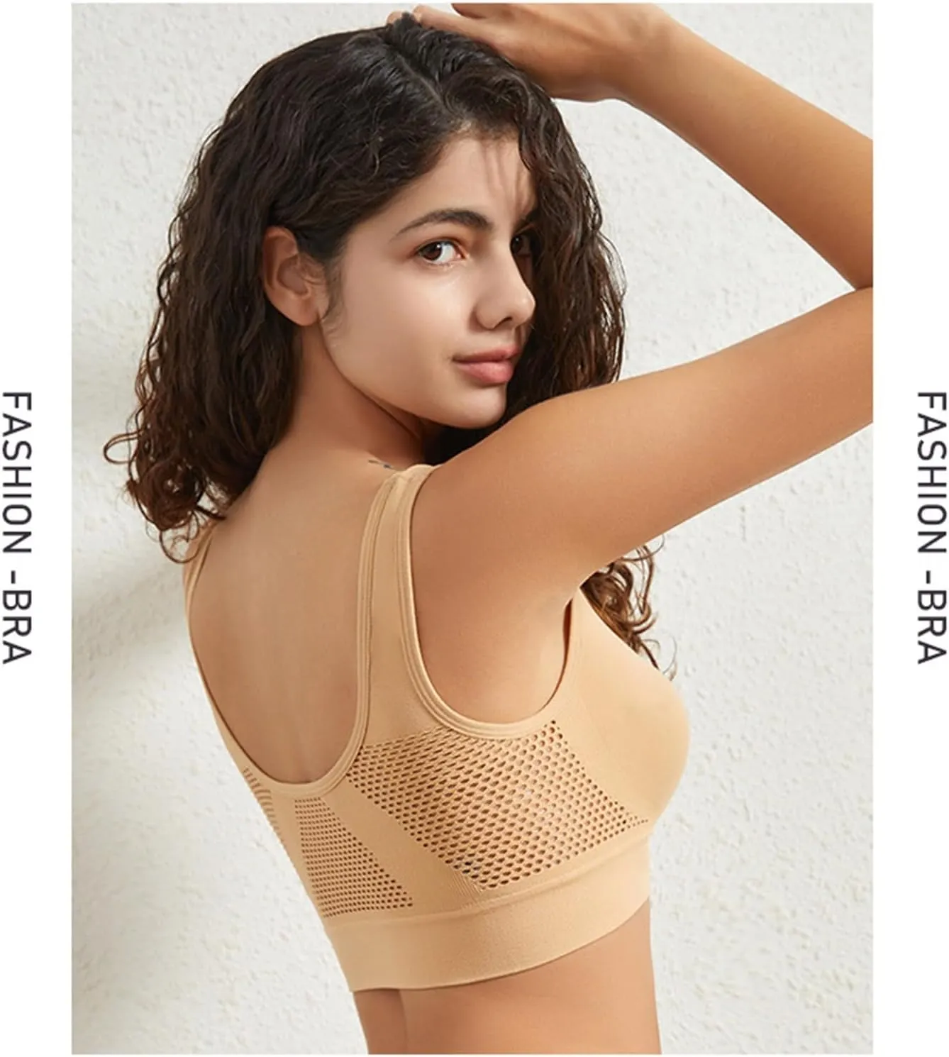 Womens Sports Bras, Yoga Comfort Seamless Stretchy Sports Bra for Women Seamless Comfortable Sports Bra with Removable Pads