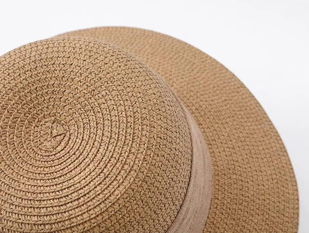 Womens Summer Straw Hats Beach Foldable Travel Hat Wide Brim Casual Sun Hats