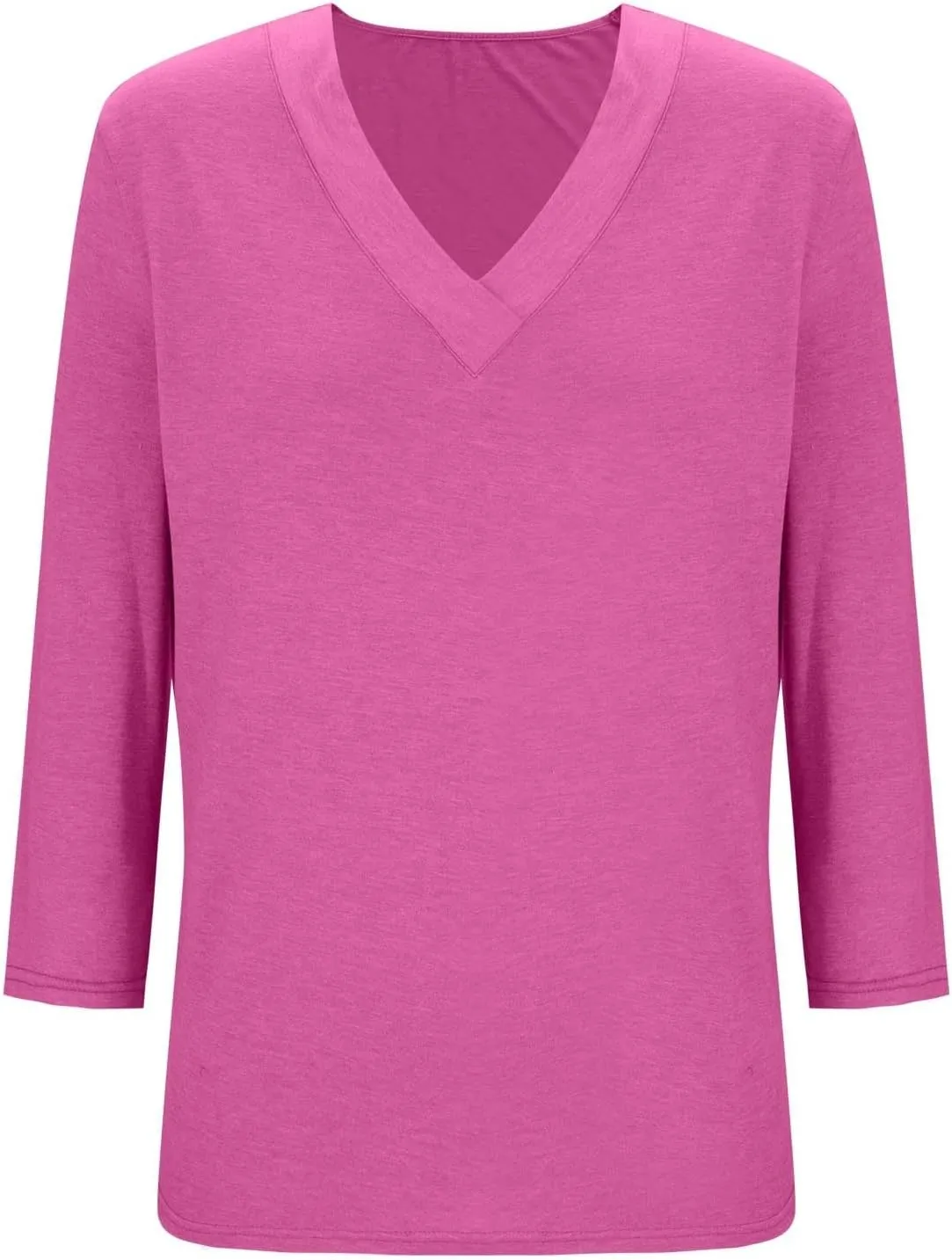Womens Tops Dressy Casual 3/4 Sleeve Shirts V Neck Trendy Tshirts Comfy Work Blouses Loose Fit Tunics Basic Tees
