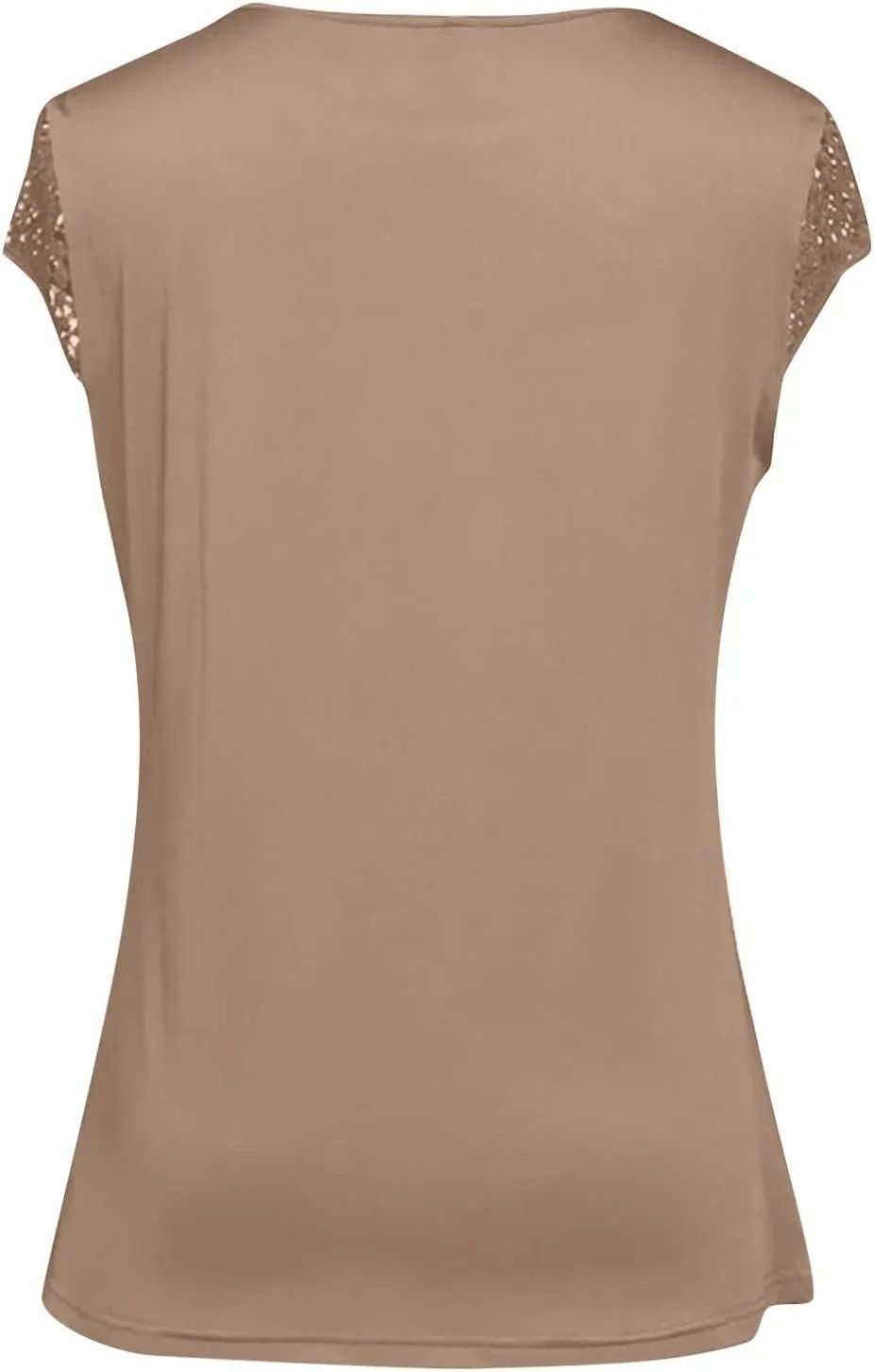 Womens Tops Womens Cap Sleeve Summer Tops Trendy Tank Tops Lace V Neck Loose Fit Shirts