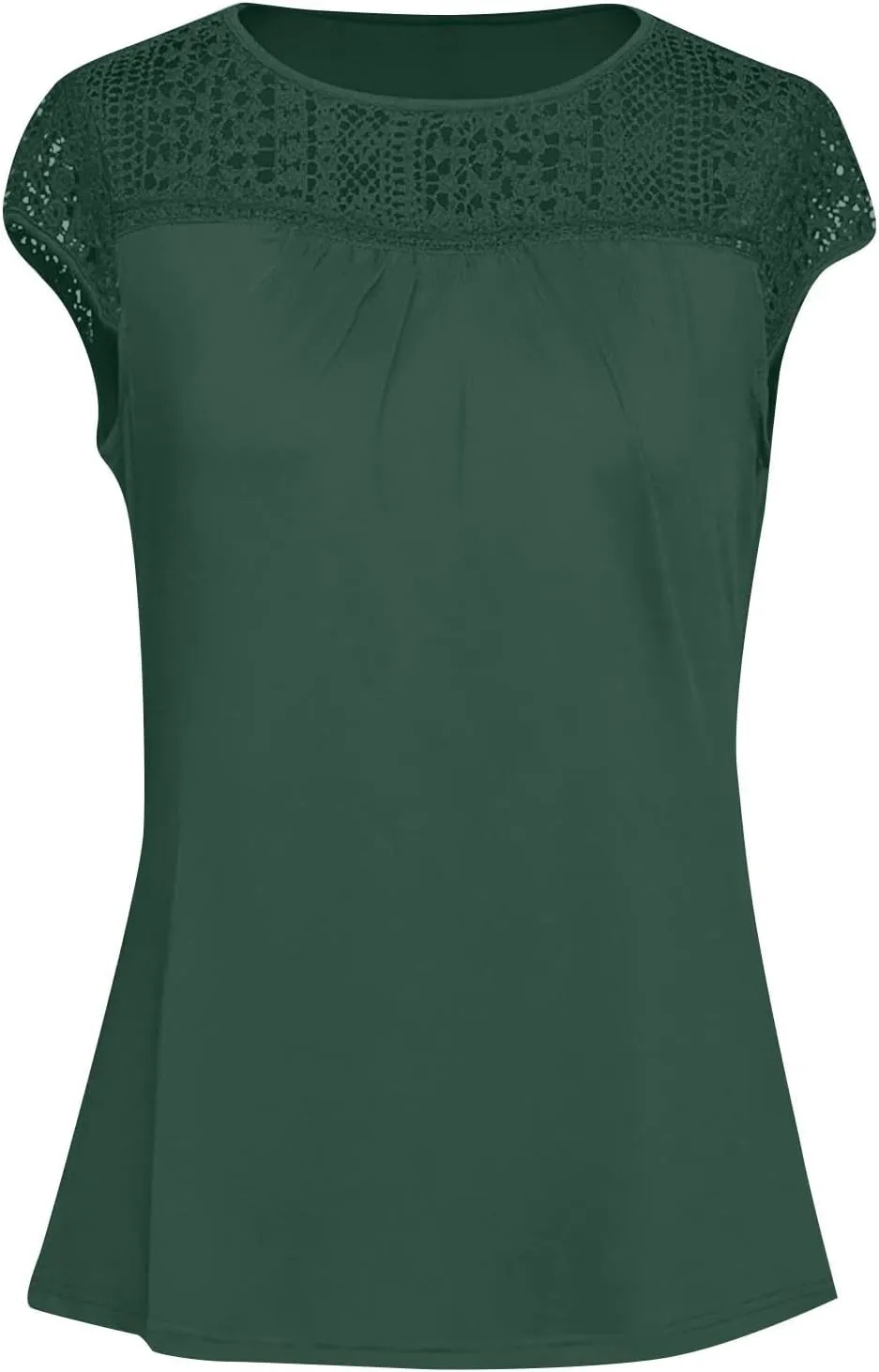 Womens Tops Womens Cap Sleeve Summer Tops Trendy Tank Tops Lace V Neck Loose Fit Shirts